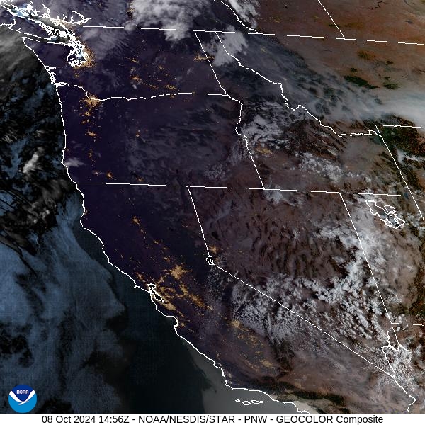 Tuesday morning’s satellite shows widespread smoke across much of the southern half of the state from regional wildfires.